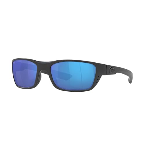 Costa Del Mar Whitetip Sonnenbrille für Herren, polarisierte Sonnenbrille für Angeln, Bootfahren und Strand, UV-Schutz, Größe 58, 580 g, Verdunkelung/blauer Spiegel, 580 g, 58