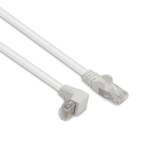 METRONIC 395524 Câble Ethernet Coudé 90° Cat 5e RJ45 - Débit 1 Gigabit Connecteur Dorés, Cordon Idéal pour Reseaux ADSL, Optique Internet Ordinateurs,...