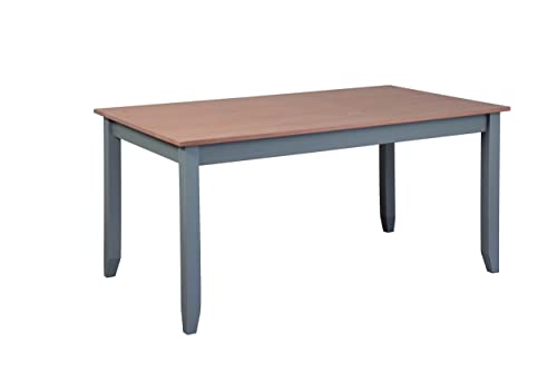 Inter Link - Table de Salle à Manger - Table de Cuisine - Pin Massif - Style Rustique - Gris sépia Marron - 160 x 90 cm - Luzerna 1.1