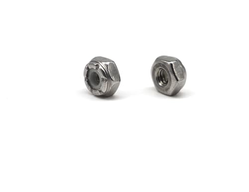 Image of 100pcs 6-32 304 Stainless Steel Nylon Inserted Lock Nut, 18-8#6-32 Nylock Nuts, #6 Nylon Lock Nuts for 3D Printer, Models, Toys