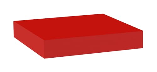 MODULARREDO | MINERVA Étagère murale, étagère en bois, étagère murale, 25 x 25 x 3,8 cm, rouge