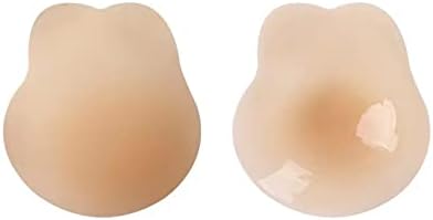 LSAMWNWP Push Up Nipple Covers Breast Lift Tape Reusable Ultra-thin Silicone Pasties Petals Strapless Adhesive Bras for Women Nude