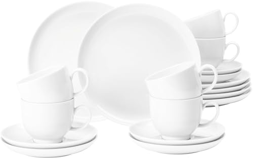 Seltmann Weiden Lido Servizio da caffè 18 pezzi Servizio da tavola rotondo Porcellana bianca