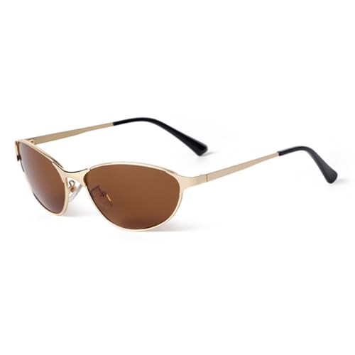 Lunettes de soleil punk œil de chat en métal fin, finition premium et verres UV400