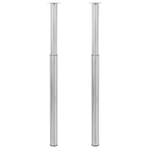 vidaXL 2 Pieds de Table télescopique Acier Inoxydable réglable 710 mm -1100 mm
