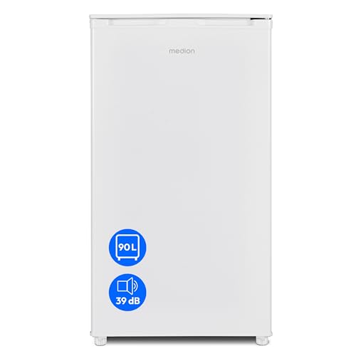 MEDION Kühlschrank mit Eiswürfelfach (90L Gesamt-Nutzinhalt 80L Kühlteil 10L Eiswürfelfach, transparente Gemüseschublade...