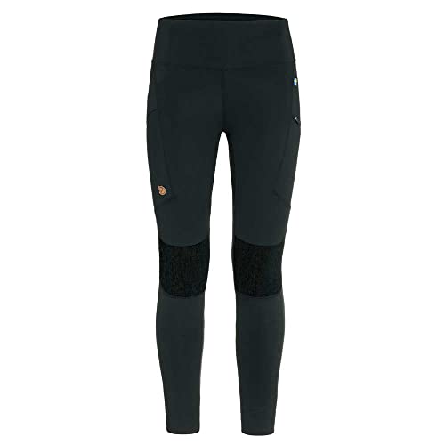 Fjällräven Abisko Women's Trekking Tights - Moisture Wicking Fabric, Lightweight, Comfortable, Stretch - Hiking, Trekking, Black, Large