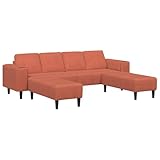 Largeur d'assise: 208 cm Tomostar Canapé d\'angle, Canapé-lit Sofa d\'angle Rouge Orange 250 x 188 x 76 cm Tissu en Velours côtelé
