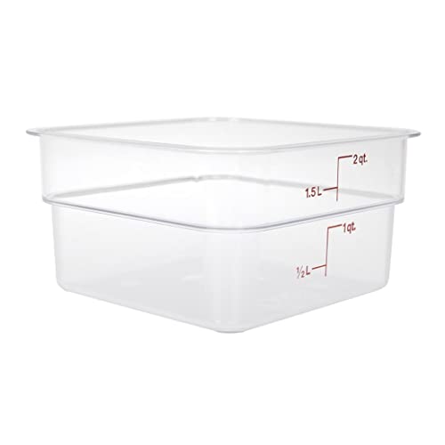 Image of Cambro 2SFSCW135 CamSquare Food Container 2 qt. 7-1 /4 inch x 7-1 /4 inch x 3-7 /8 inch clear