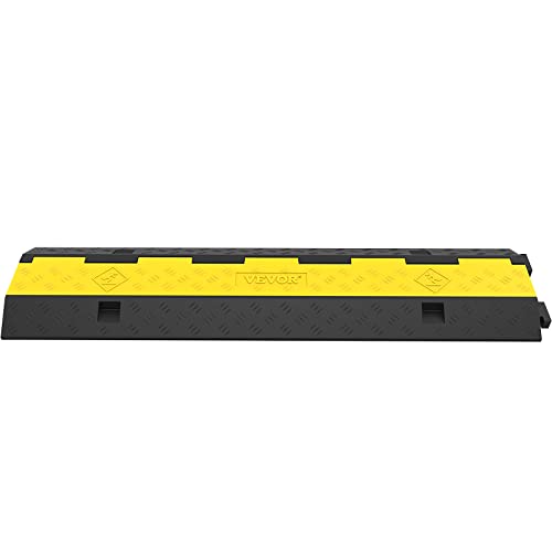 VEVOR Cable Protector Ramp, 4 Packs 2 Channels Rubber Modular Speed Bumps Rated 11000 LBS Load Capacity, Protective Wire Cord Ramp Driveway Rubber Traffic Speed Bumps Hump Cable Protector by VEVOR - Image 8