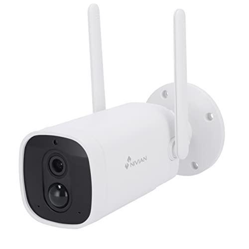 NIVIAN Telecamera 4G 360° Con Pannello Solare E Batteria 7800mAh | Sim 3 Anni Inclusa, Rilevamento Umani E Visione Notturna A Colori