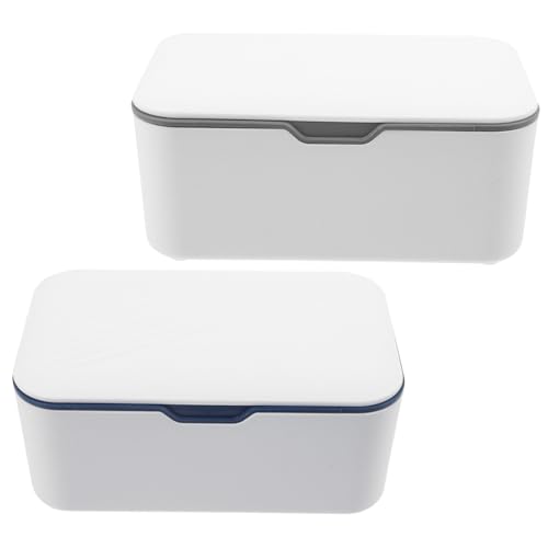 Boîte à lingettes portable lot de 2 étanche gris bleu pour poussette