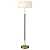 Henn&Hart 2-Light Floor Lamp with Fabric Shade in Rustic Oak/Brass/White, Floor Lamp for Home Office, Bedroom, Living Room