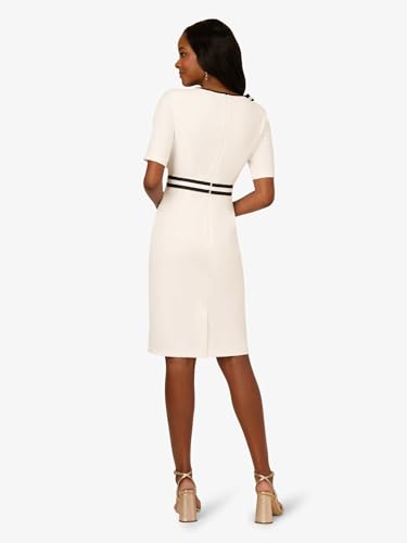 Adrianna Papell Women's Crepe Ribbon Short Dress4