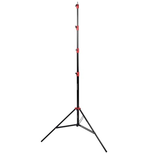 Flashpoint Color Coded Pro Air Cushioned Heavy Duty Light Stand for Photography, This Portable Photography Light Stand Tripod is Lightweight and Durable (V2) (Red, 13')