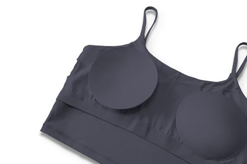 Image of ECOPARTY Wirefree Padded Yoga Sports Bra for Women - Moisture Wicking Quick Dry Workout Crop Tank Camisole
