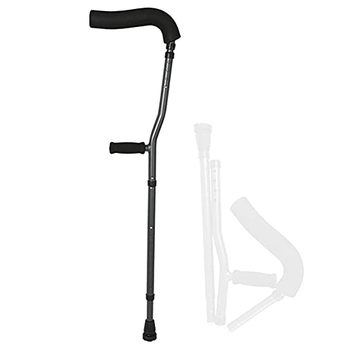 Muleta ergonómica para las axilas, muleta plegable en forma de F para adultos, muleta para las axilas con soporte para el brazo, soporta hasta 286 libras, para adultos y niños con alturas de