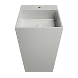 Lavabo freestanding quadrato 45x45x90cm in microcemento beige | Flores