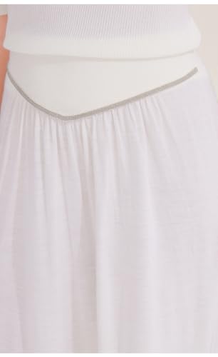 Women's Flowy 100% Wool Fall Skirt, Elastic Waistband, Casual A-Line Style Women's Clothing, BC10903