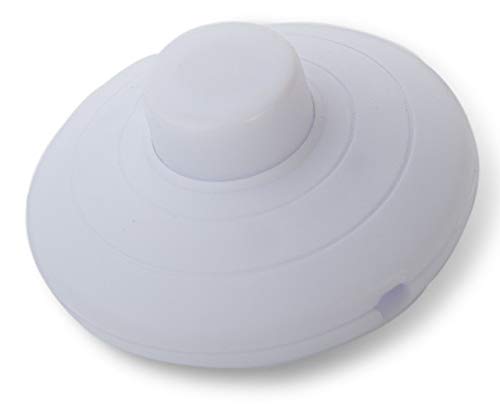 edi-tronic Interruttore a pedale rotondo, bianco, 2 A, 250 V, interruttore a pedale