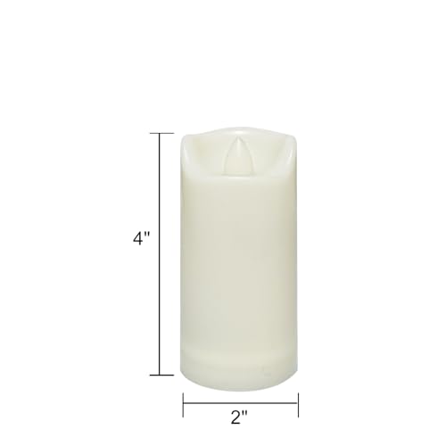 Image of 2 Pack LED Flameless Candles Battery Operated Outdoor LED LightFake Flickering Waterproof Candles for Home Decorations Garden Decor Wedding Party Christmas Party (2 inch x 4 inch with timer)