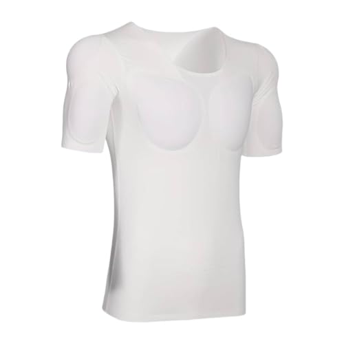 Camiseta de musculatura acolchada para hombre con hombros moldeados y pecho artificial XXL