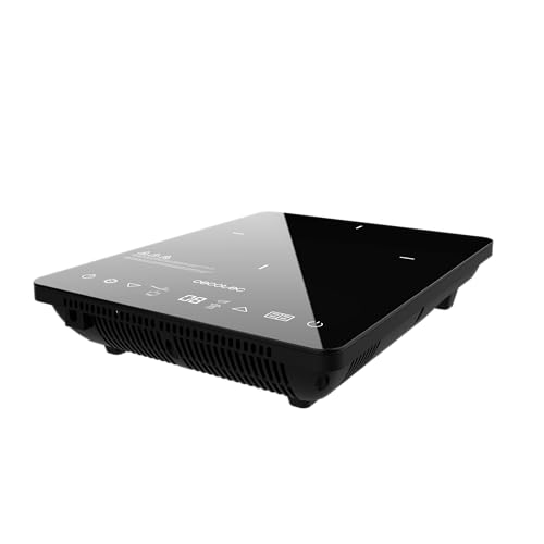 Cecotec Placa de Inducción Portátil Full Crystal Onyx. 2000W, 9