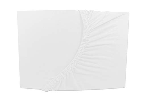 Arle-living Boxspring Drap-housse de luxe en jersey 180 x 200 - 200 x 200 cm, Coton, weiß, 180 x 200 cm Cover
