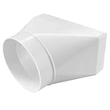 MKK Riduttore di transizione, tubo rotondo, adattatore a canale piatto, in plastica, per ventilazione (Ø 100-90 x 220 mm)