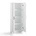 Panana Wooden Storage Cabinet, Narrow Pantry Cabinets Free Standing Tall Storage Cabinet with 2 Doors and Shelves (White)