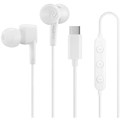 PALOVUE USB Type C Headphones in Ear Earphones Earbuds with Mic and Volume Control Compatible for Google Pixel Samsung Oneplus Huawei Sony MacBook SoundFlow Cover