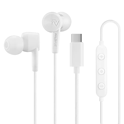 Auriculares Samsung PALOVUE Auriculares Tipo C Auricular In-Ear USB C con Micrófono y Control de Volumen para Google Pixel Samsung Huawei Sony...