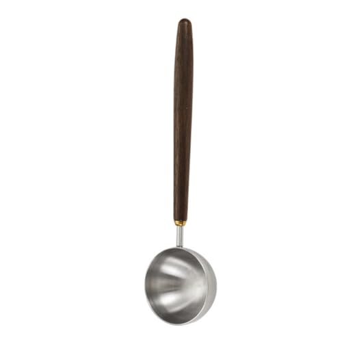 CLISPEED 実木手柄付きステンレス計量スプーン コーヒー豆粉ミルク粉用 多用途スパイス調味料計量 小さじスプーン家 喫茶店向け