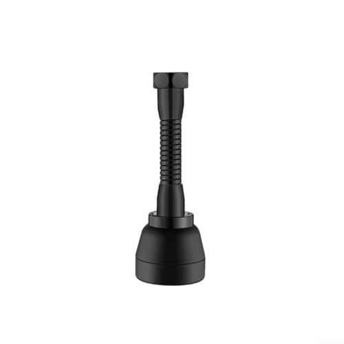 Cabezal rociador de grifo de latón negro con rotación de 360° para cocina y roscas estándar 4