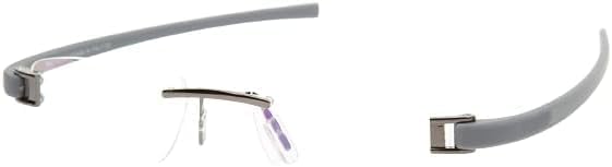 Sponsored Ad – Rimless frame/eyeglass/Spectacle, Optical, Prescription, For Men And Women, Modern, Unisex, Business, Collage, Fashion, School, Ladies, Sports, Tag Gun-Grey-51-18-140 UAE