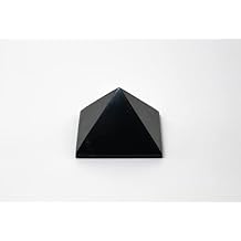 Shungite Club Shungite Pyramid Polished 1 inches 3 cm Small Black Stone Pyramid for Home Office Room Healing Crystal Meditation