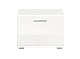 Design/Stil: Die Sitzbank in Weiß Nachbildung und Weiß Hochglanz besticht durch ihr modernes und elegantes Erscheinungsbild. Das glänzende Finish verleiht der Bank eine edle Optik, während das schlichte Design mit klaren Linien und einer minimalistischen Formensprache für zeitlose Eleganz sorgt, die sich nahtlos in verschiedene Einrichtungsstile einfügt