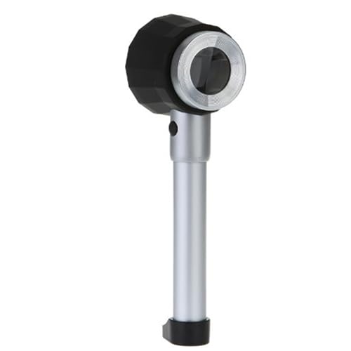 Meichoon Lupa de Metal de Mano,Lente de Lupa de 10 x con Escala de Luz LED,Lupa para Impresión Textil,Joyería de Tela Antigua Curio Identificación Autenticar,UC13