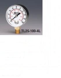 Weiss Instruments TL25-100-4L Round Pressure Gauge, 14/4