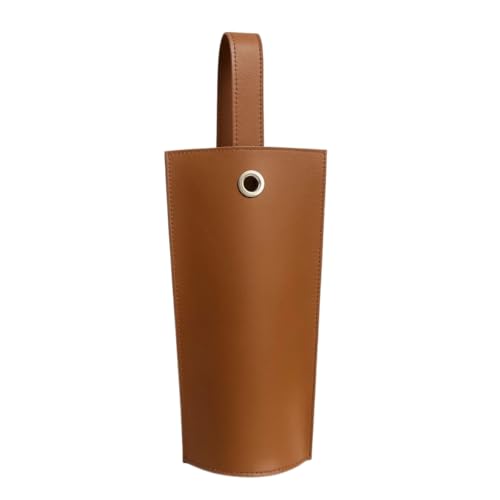 Porta Vinho Luxo Couro Sintético Premium Elegante Presente Sofisticado (Caramelo)