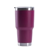 Gteller Thermobecher aus Edelstahl, doppelwandig, isoliert, mit Deckel (rosapink)