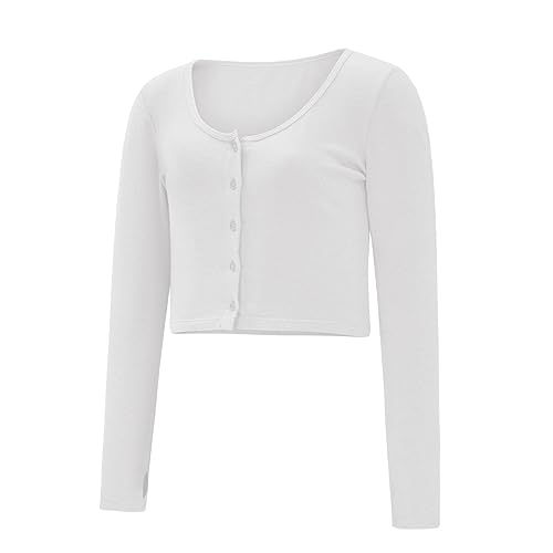 Women's Button Down Long Sleeve Crew Neck Soft Lightweight Cozy Knit Cardigan Sweater