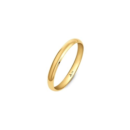 Amberta Allure Alianza de Boda Unisex en Oro de 9 Quilates: Ancho 2.5 mm - Talla 18