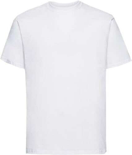 Image of Indigo Soul Mens Plain T Shirts Cotton Crew Neck Short Sleeve T-Shirts Regular Gym Sports Casual Tee Shirt (S, White)