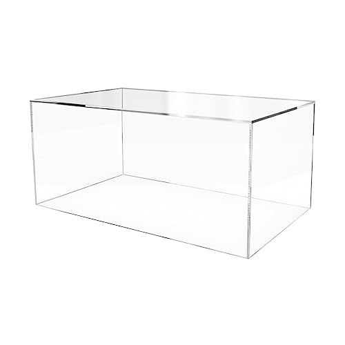 20\" x 12\" x 9\" Clear Acrylic Display Box with One Open Side No Lid Versatile Rectangular One Piece Retail Product Riser or Merchandise Storage Bin by Marketing Holders