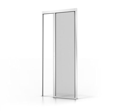 Avosdim Store moustiquaire Porte Alu Luxe - H230 x L140cm recoupable - Blanc 9010 texturé - Protection contre les insectes ajustable