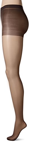 Hanes Silk Reflections Women's Sheerest Support Control Top, Barely Black, C/D