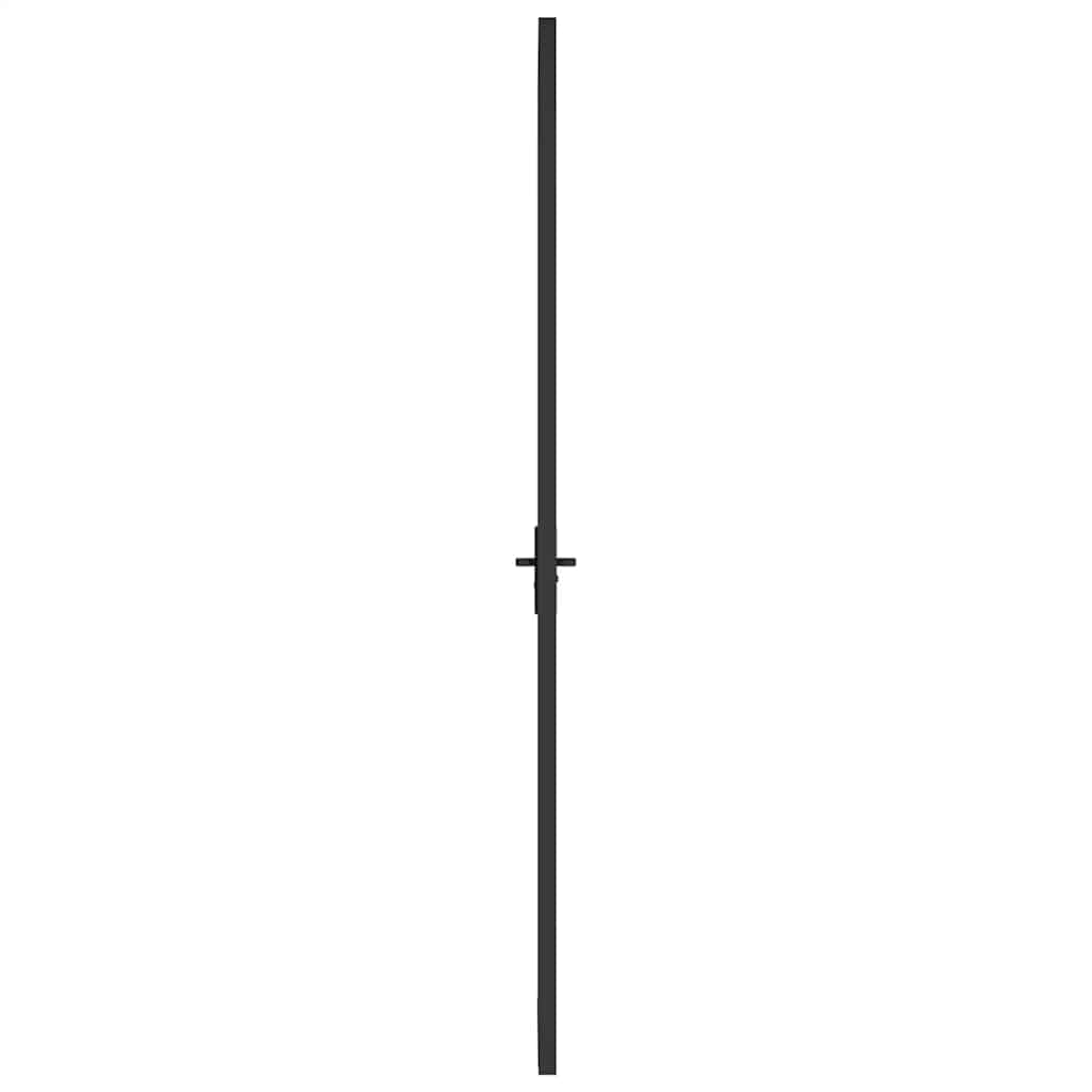 vidaXL Porte Intérieure Porte Vitrée Porte à Panneaux Chambre à Coucher Salle de Bain Maison 102,5x201,5 cm Noir Verre Mat et Aluminium