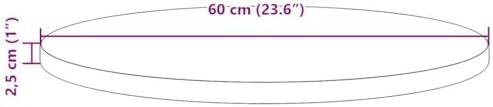 2. Bild von vidaXL Tischplatte Massivholzplatte Holzplatte Ersatztischplatte Platte für Esstisch Couchtisch Gartentisch Ø60x2,5cm Massivholz Kiefer Ø 60 x 2.5 cm
