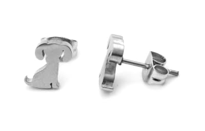 ⊹⊱✿ HUNDE EDELSTAHL OHRSTECKER ✿⊰⊹ ROBUSTE KLEINE STECKER EDELSTAHL IN SILBER Kinder Ohrringe mit Tier, Hund, antiallergisch